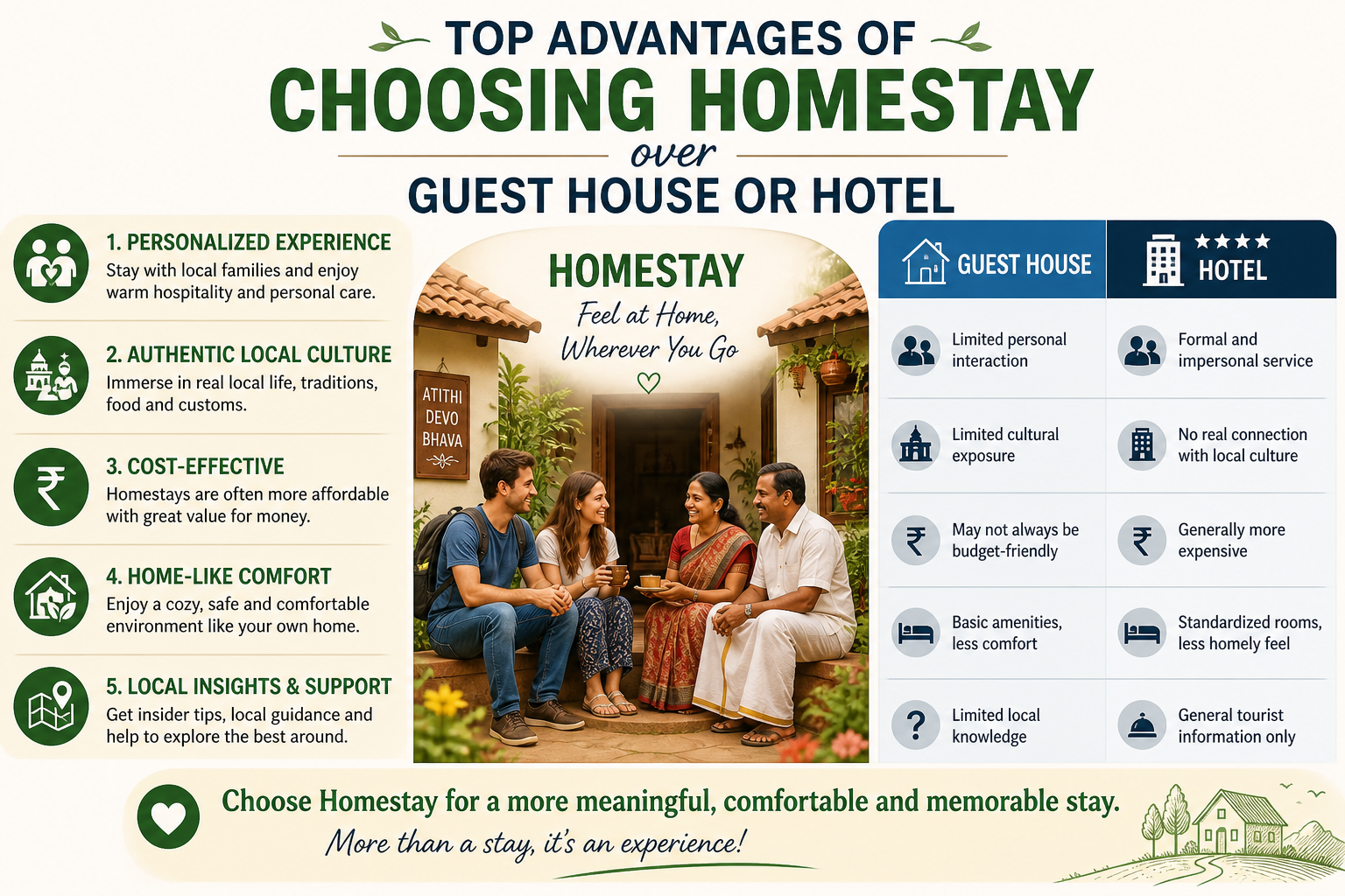Top Advantages of Choosing Homestay over Guest House or Hotel