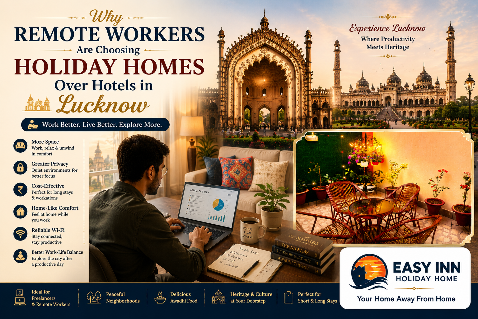 Why Remote Workers Are Choosing Holiday Homes Over Hotels in Lucknow