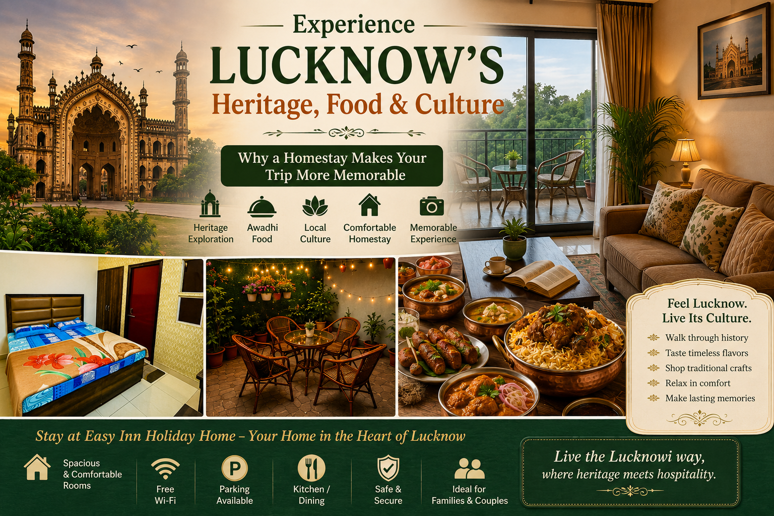 Experience Lucknow’s Heritage, Food & Culture: Why a Homestay Makes Your Trip More Memorable